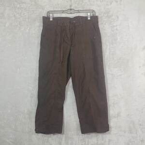 Women's Y2K VTG Jones New York Sport Cropped  Relaxed Fit Size 10 Brown Pockets